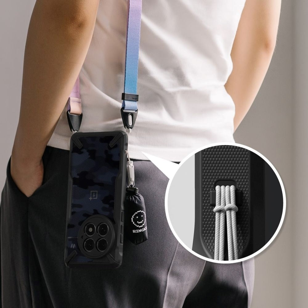 OnePlus 13 Ringke Fusion X Bagside Cover - Sort / Camouflage