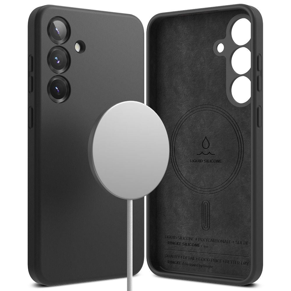 Ringke Samsung Galaxy S25+ (Plus) Magnetisk Silikonecover med MagSafe - Sort