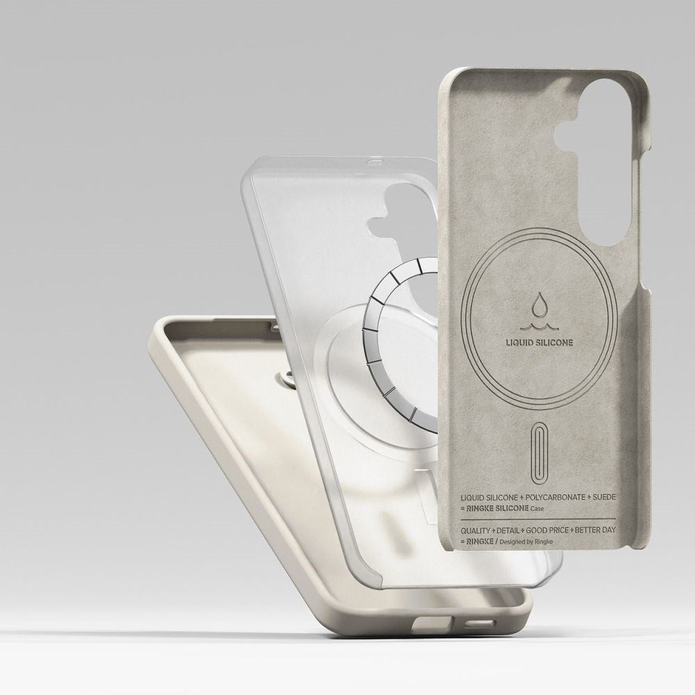 Ringke Samsung Galaxy S25+ (Plus) Magnetisk Silikonecover med MagSafe - Greige
