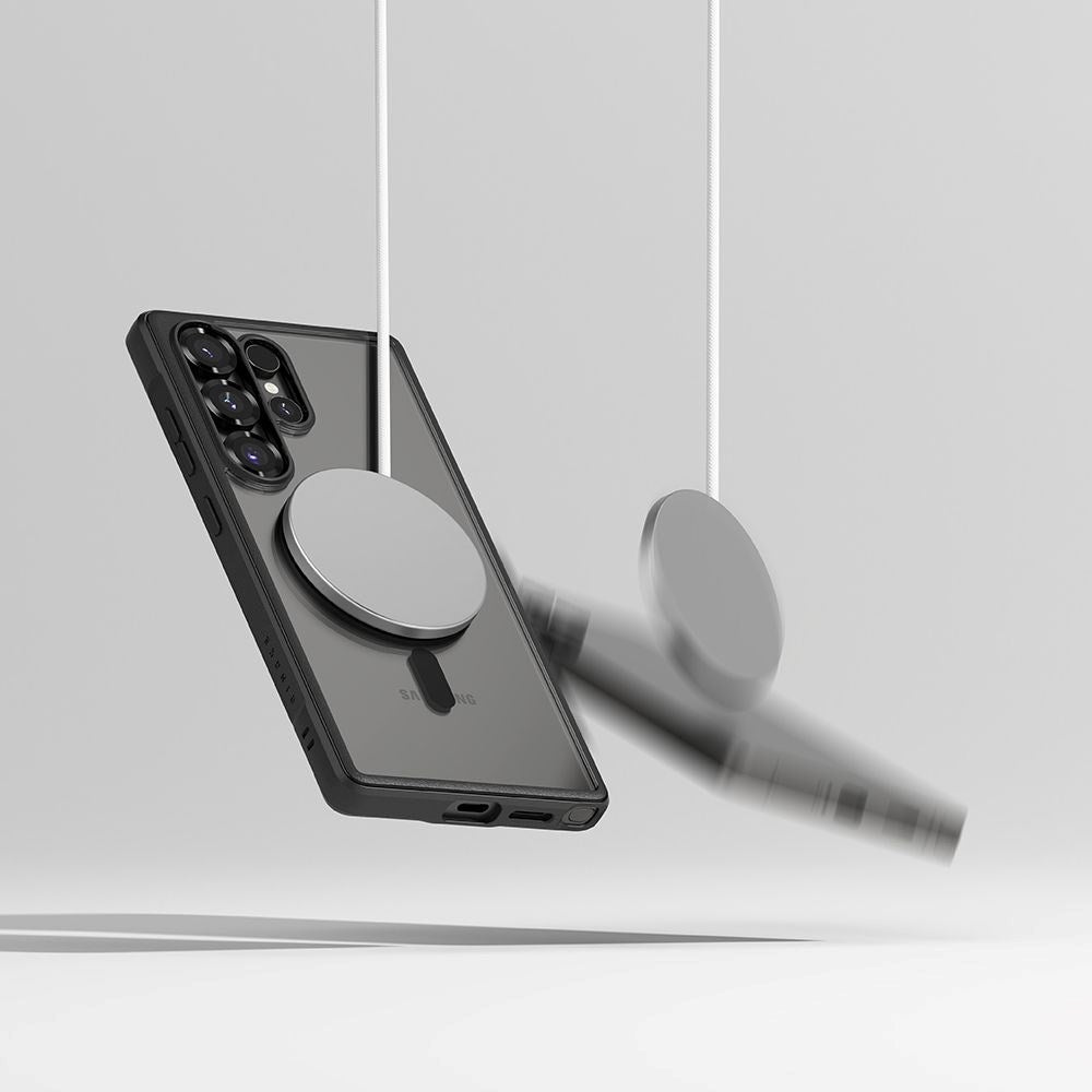 Ringke Fusion Bold Samsung Galaxy S25 Ultra Hybrid Cover - MagSafe Kompatibel - Gennemsigtig / Sort