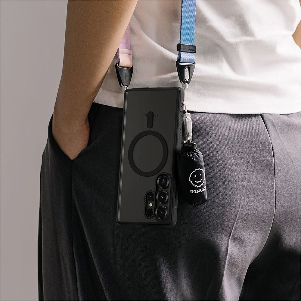 Ringke Fusion Bold Samsung Galaxy S25 Ultra Hybrid Cover - MagSafe Kompatibel - Gennemsigtig / Sort