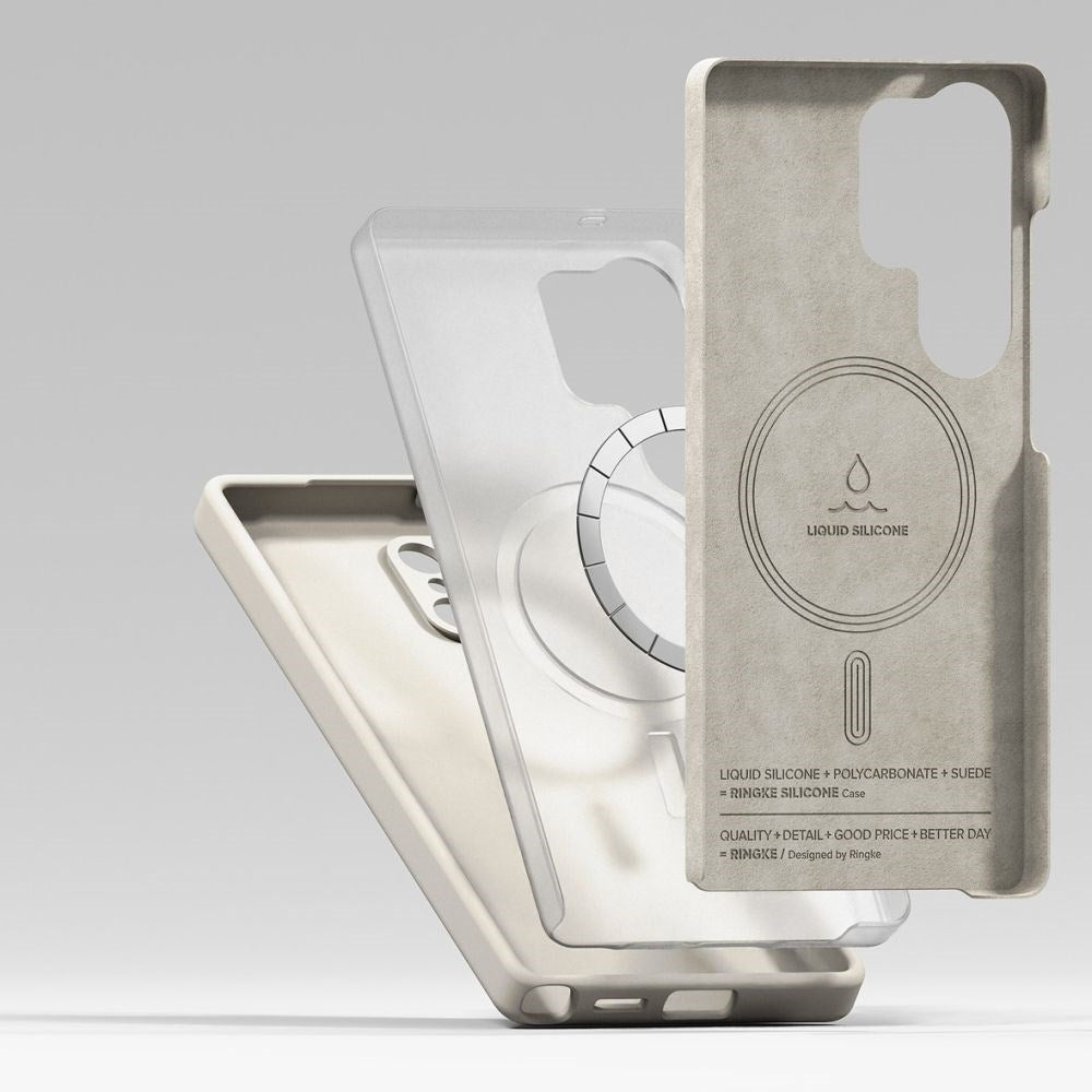 Ringke Samsung Galaxy S25 Ultra Magnetisk Silikonecover med MagSafe - Greige