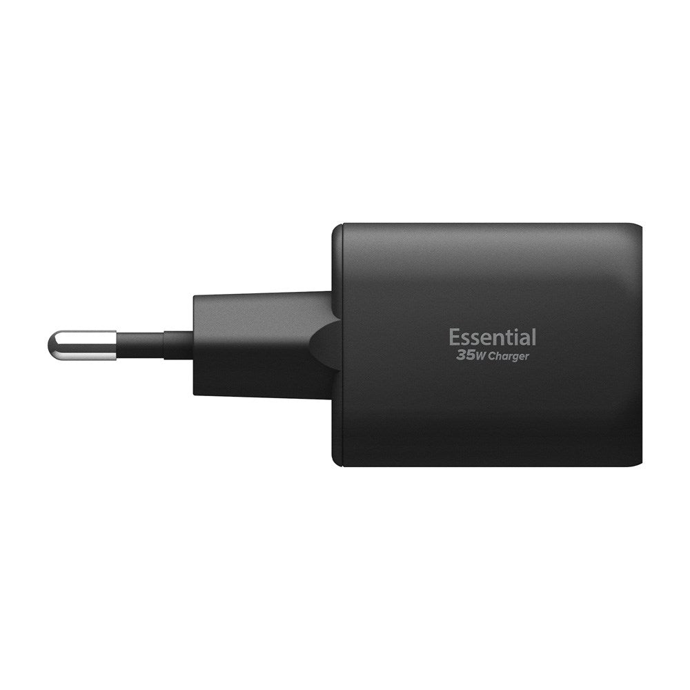 Spigen 35W Vægoplader - 1 x USB-C & 1 x USB-A - Sort