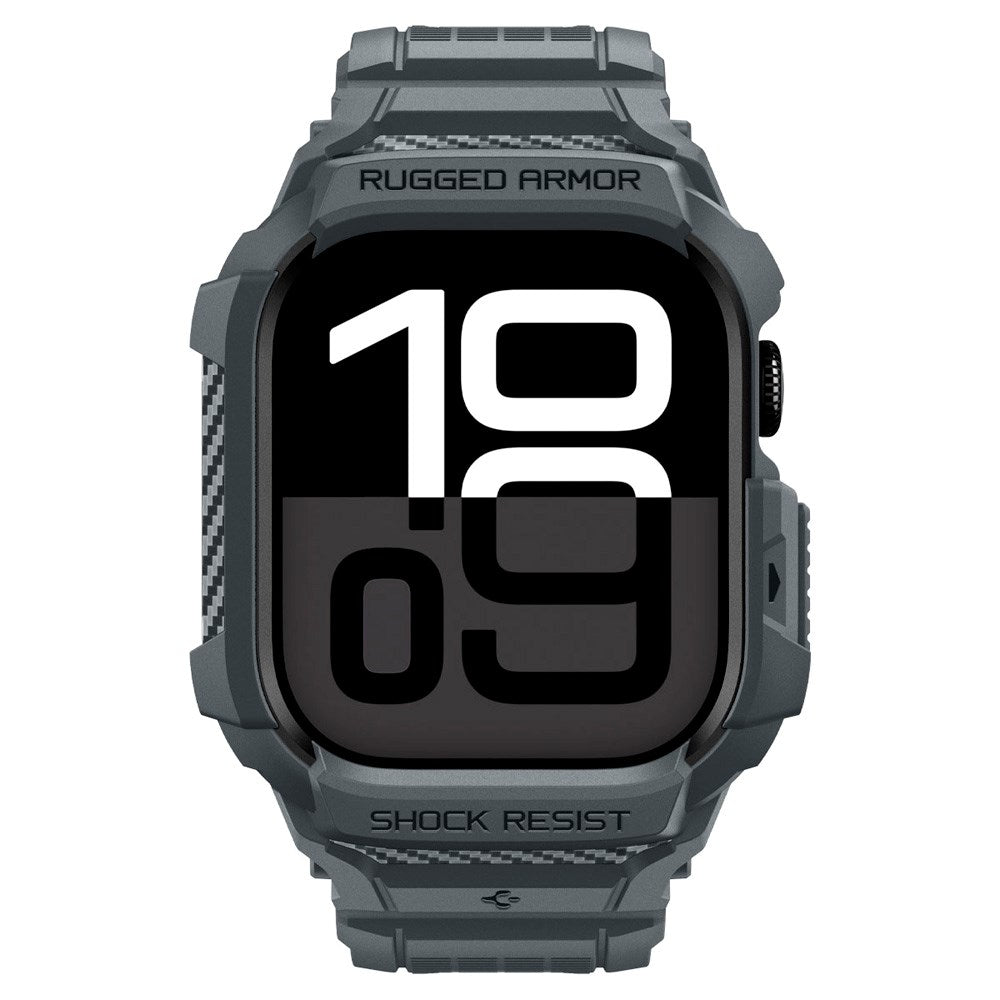 Spigen Apple Watch 11 (46mm) Rugged Armor Pro 2 Cover & Rem - Grå