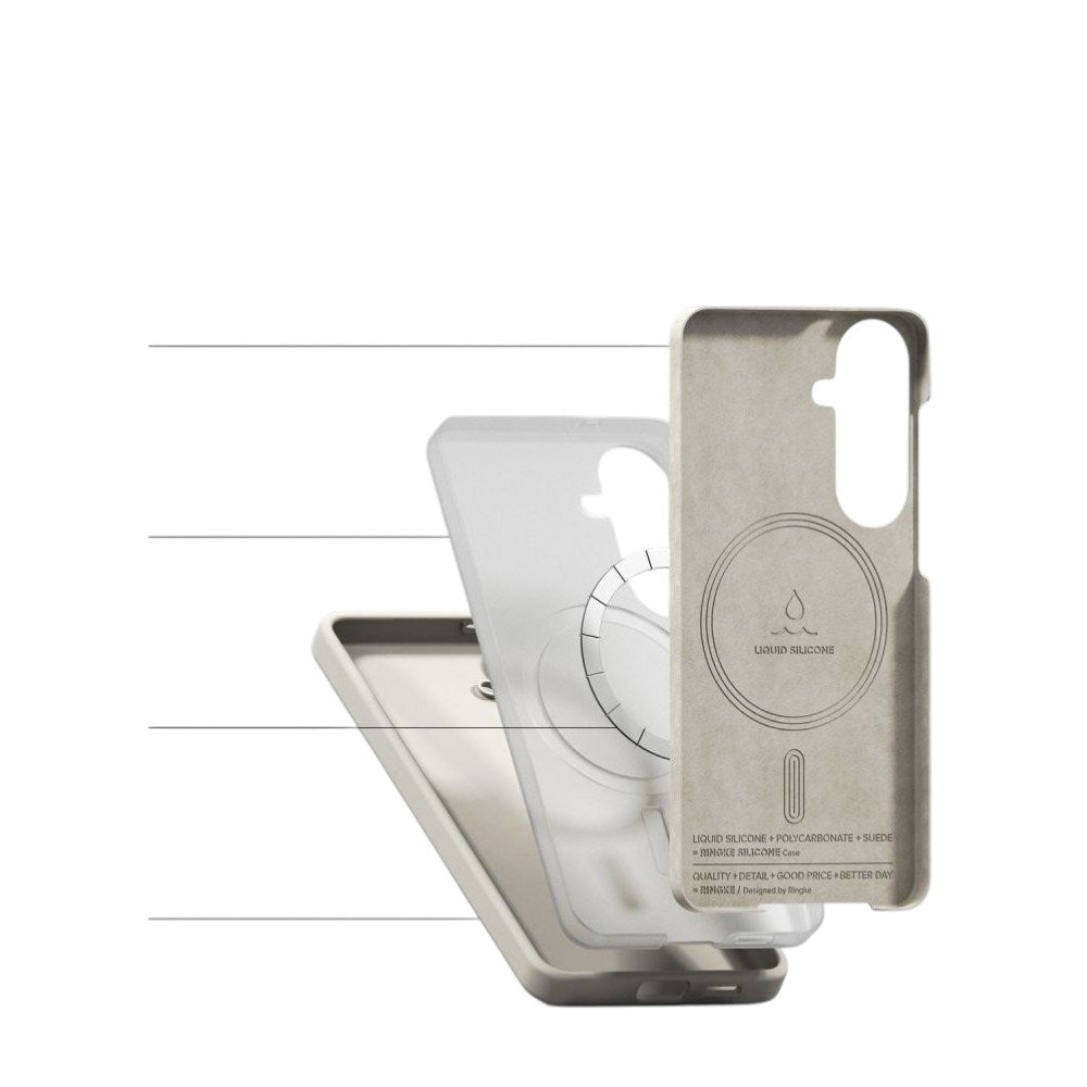 Samsung Galaxy S26 Ringke Silikone Bagside Cover - MagSafe Kompatibel - Beige