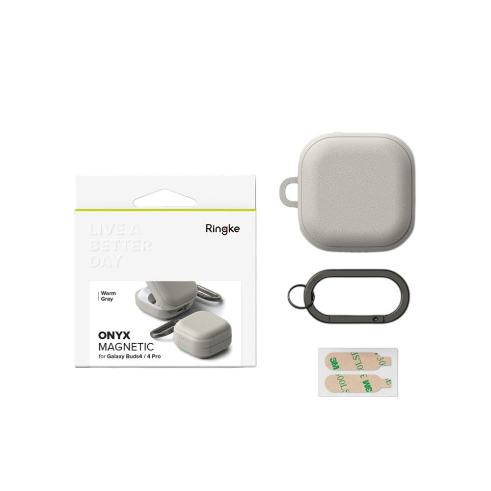 Samsung Galaxy Buds 4 / 4 Pro Ringke Onyx Magnetisk Fleksibelt Plast Cover - Grå