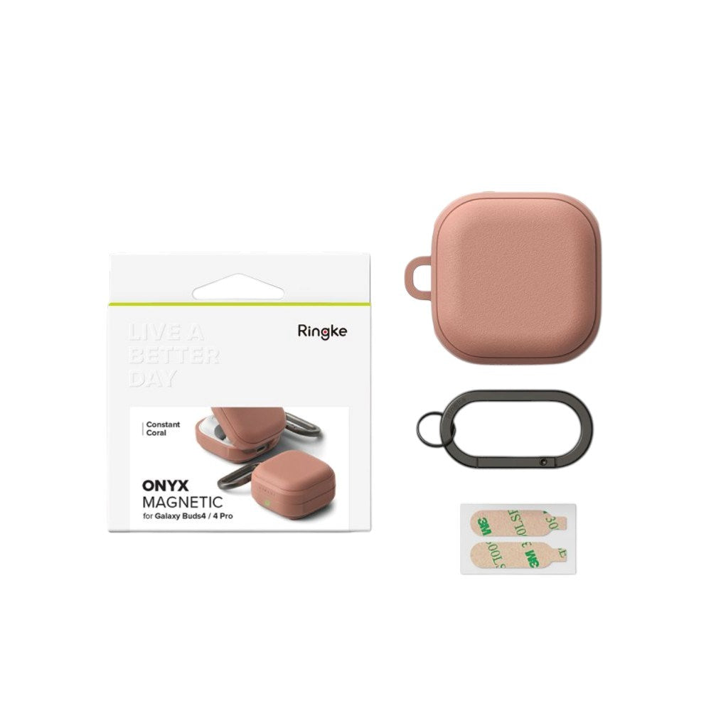 Samsung Galaxy Buds 4 / 4 Pro Ringke Onyx Magnetisk Fleksibelt Plast Cover - Lyserød