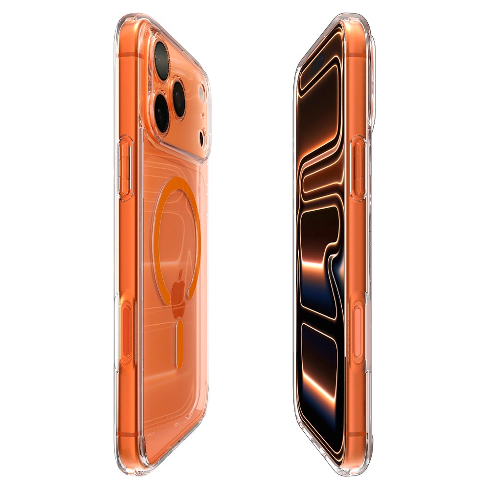 Spigen iPhone 17 Pro Max Ultra Hybrid Bagside Cover - MagSafe Kompatibel - Gennemsigtig / Orange