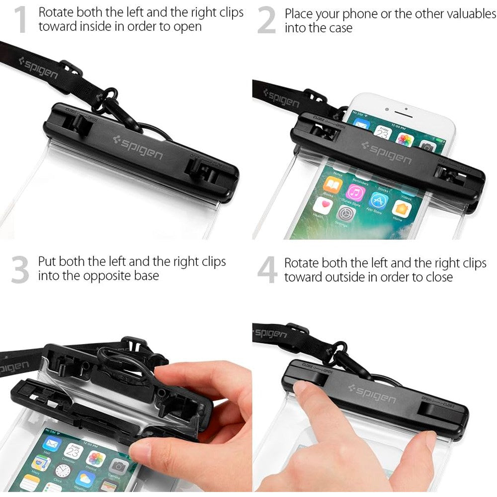 Spigen AquaShield Cover - Gennemsigtig / Sort