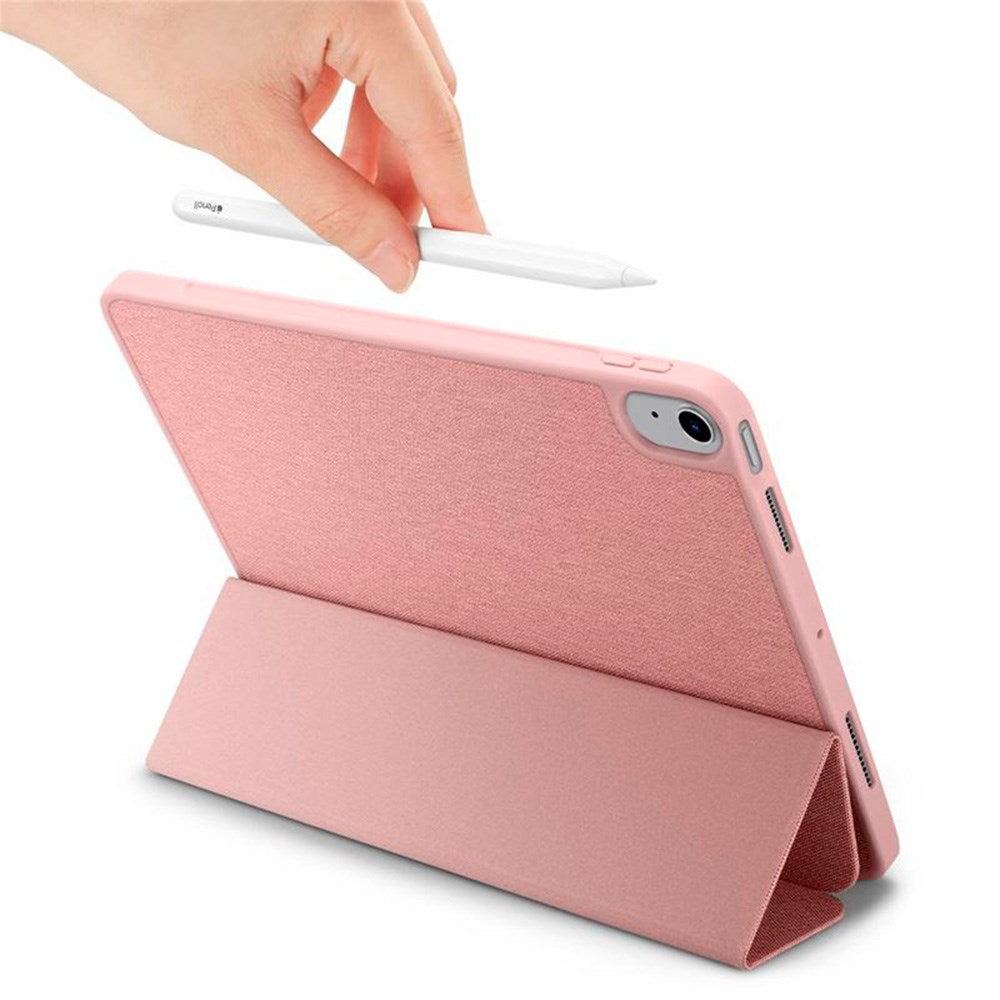 iPad Air 10.9-11" (2025-2020) Spigen Urban Fit Stof Flip Cover m. Pen Holder - Rose Gold