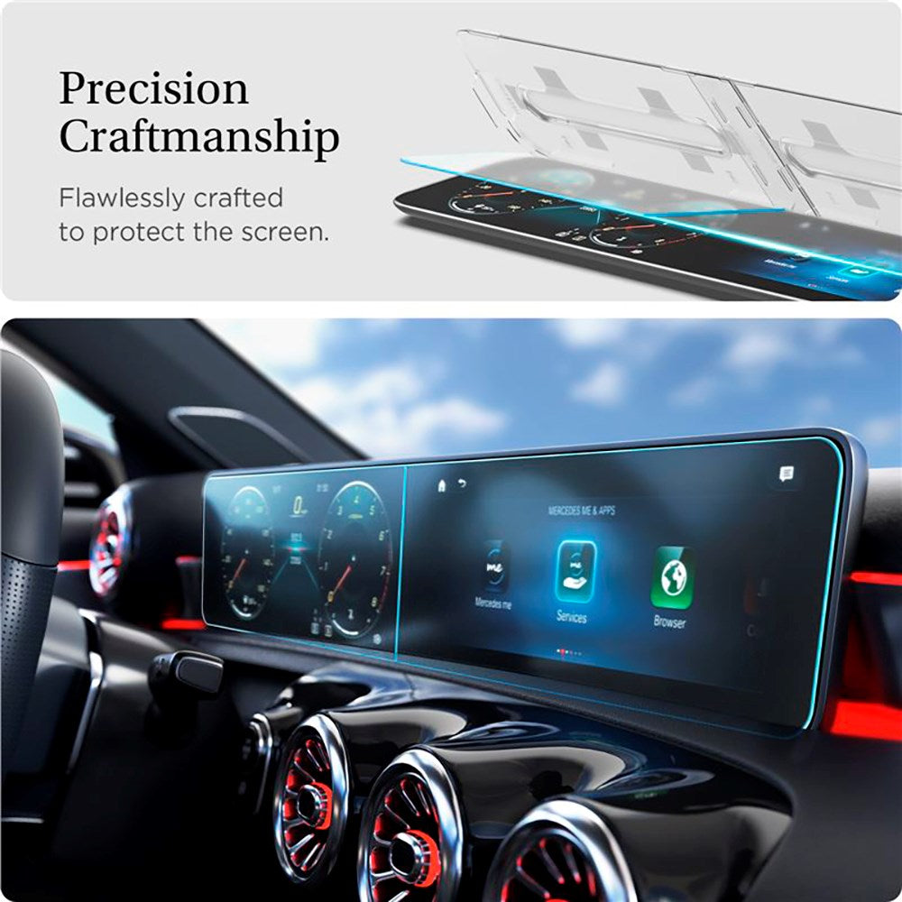 Mercedes A-Class (2020 / 2021) Spigen EZ Skærmbeskyttelse Til Display & Touch Skærm - 2 stk. - Gennemsigtig