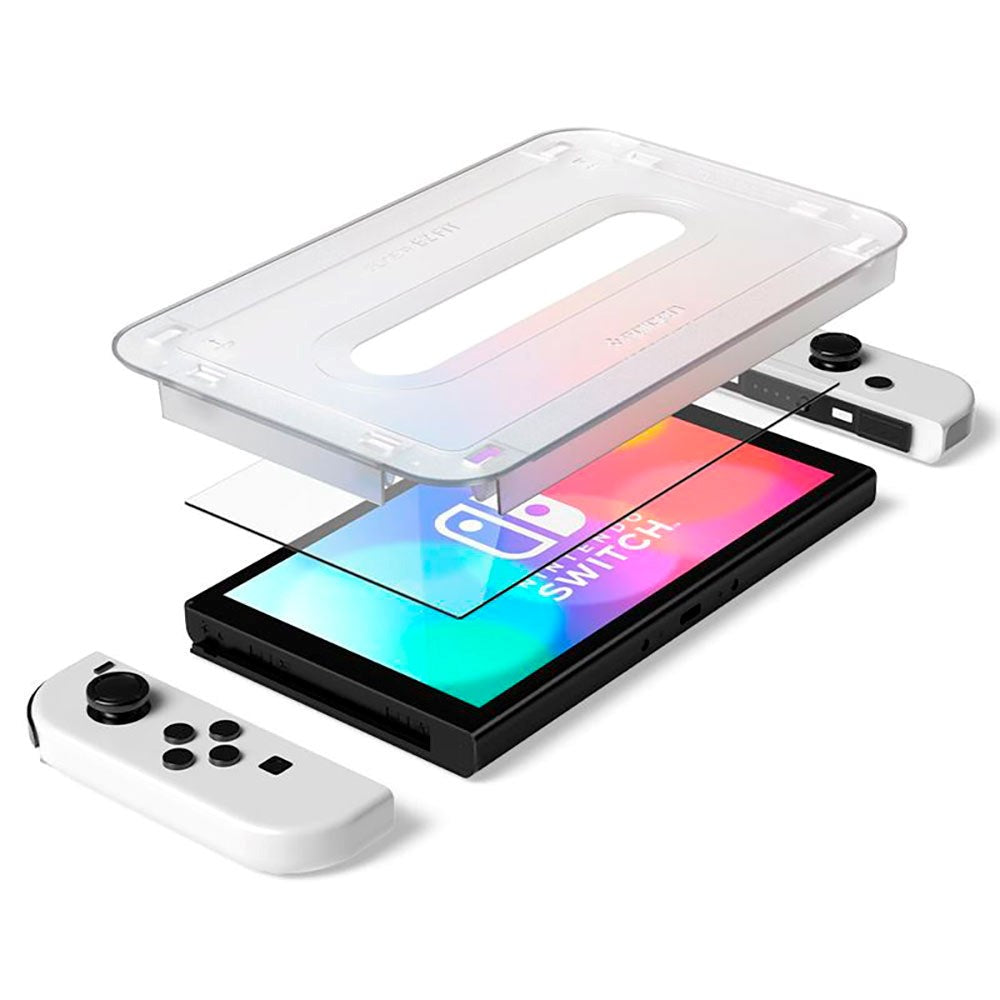Nintendo Switch OLED Spigen EZ Fit Glas.tR Beskyttelsesglas - 2 stk. - Gennemsigtig