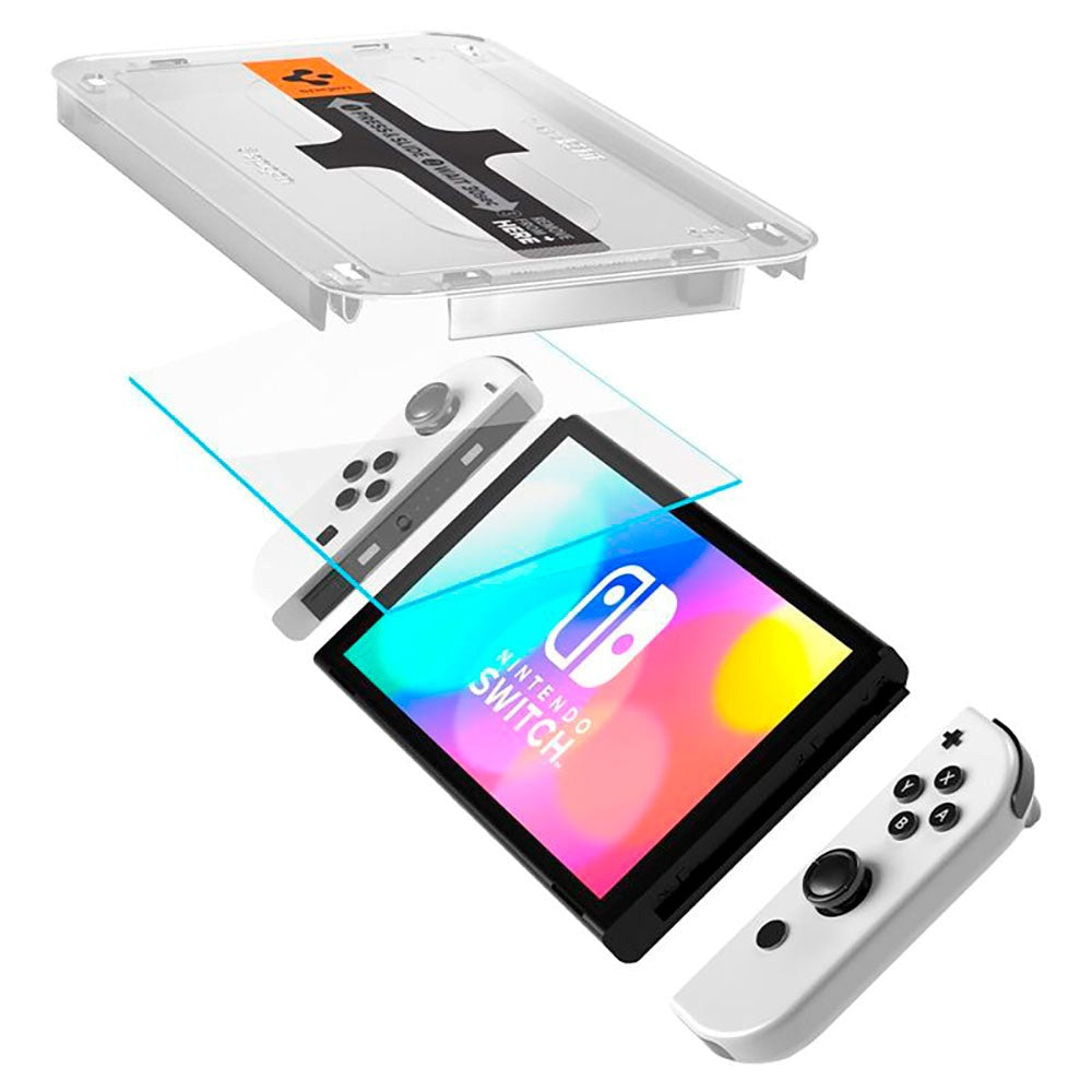 Nintendo Switch OLED Spigen EZ Fit Glas.tR Beskyttelsesglas - 2 stk. - Gennemsigtig