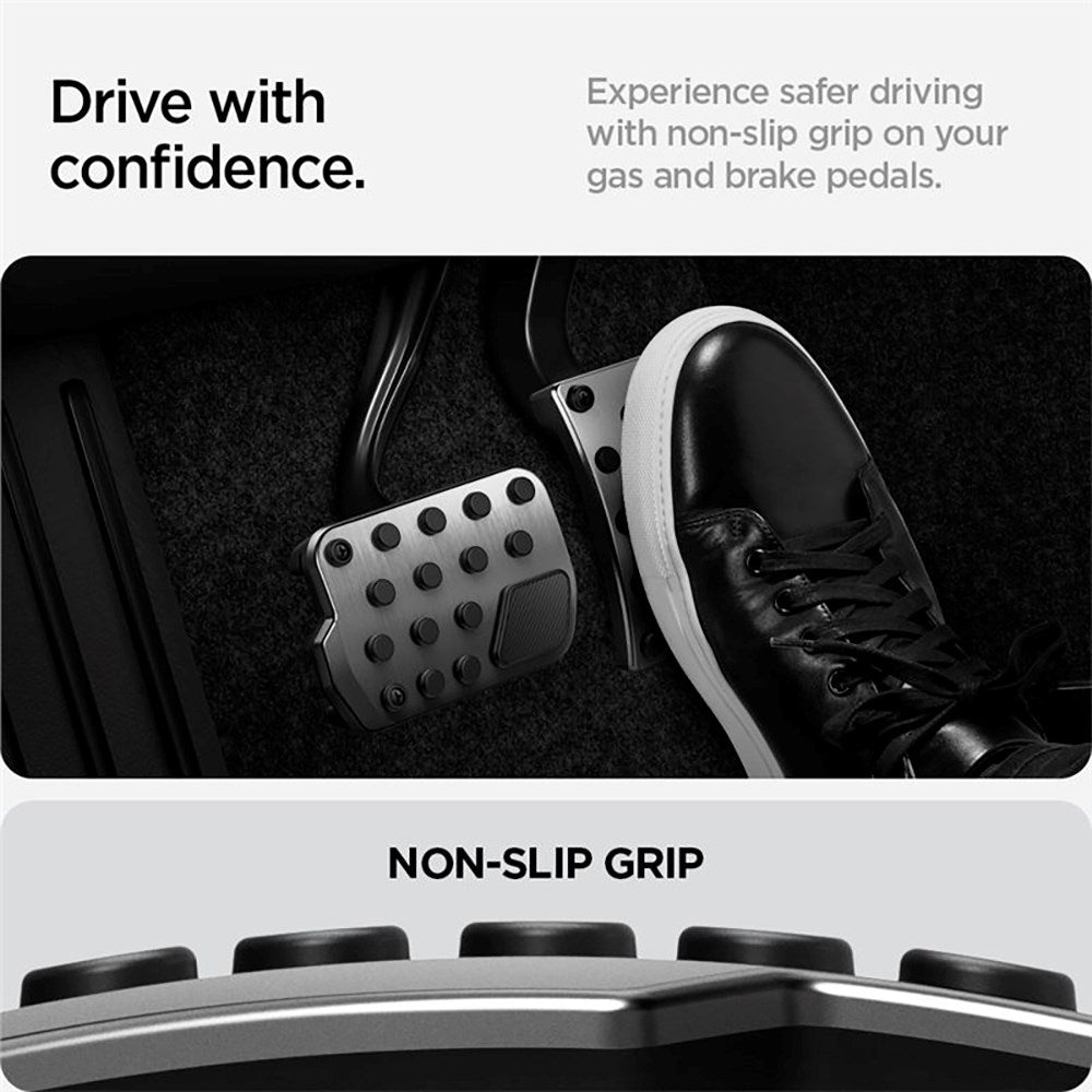 Spigen Tesla Model 3 / Y Non-Slip Performance Cover til Speeder & Bremsepedal - Sølv