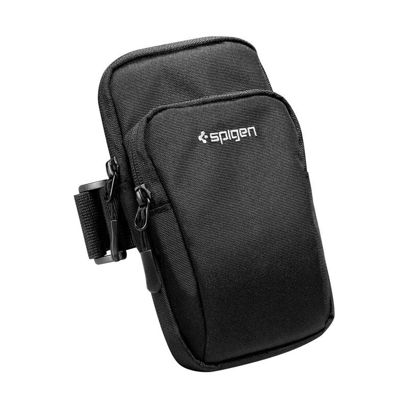 Spigen Dynamic Shield Løbearmbånd m. 2 Lommer (Maks. Mobil: 195 x 113mm) - Sort