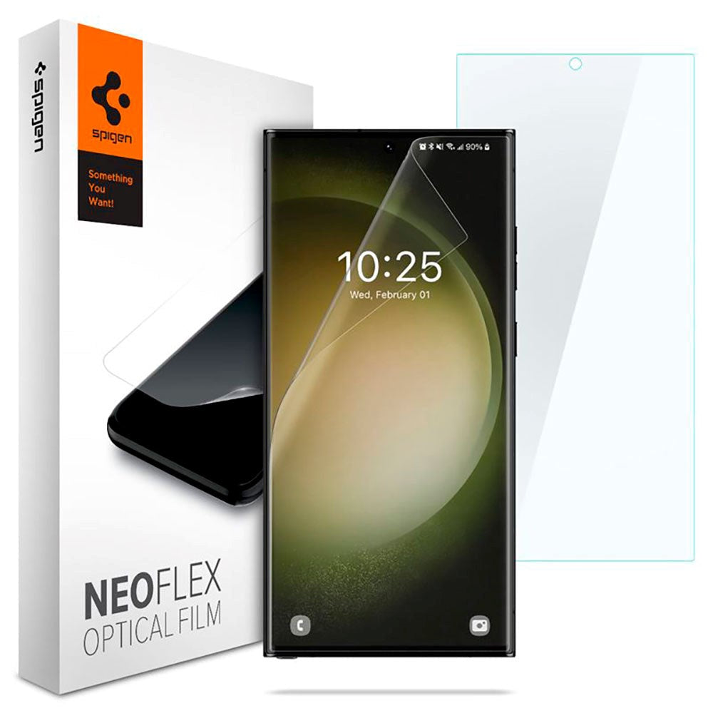 Samsung Galaxy S23 Ultra Spigen NeoFlex Skærmbeskyttelse i Plastik - 2-stk. - Gennemsigtig