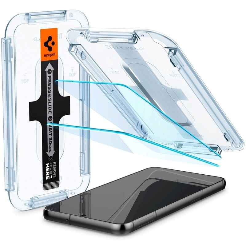 Samsung Galaxy S23 Spigen EZ Fit Glas.tR Skærmbeskyttelse 2. Stk - Case Friendly - Gennemsigtig