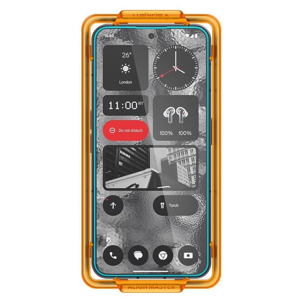 Spigen - Nothing Phone (2) - AlignMaster Glass tR Skærmbeskyttelse - 2 stk - Case Friendly - Gennemsigtig