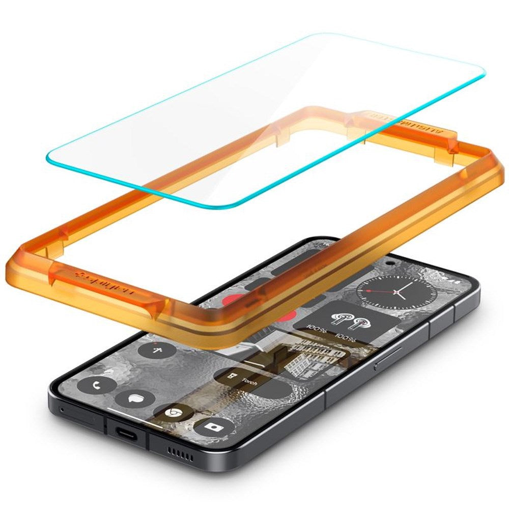 Spigen - Nothing Phone (2) - AlignMaster Glass tR Skærmbeskyttelse - 2 stk - Case Friendly - Gennemsigtig