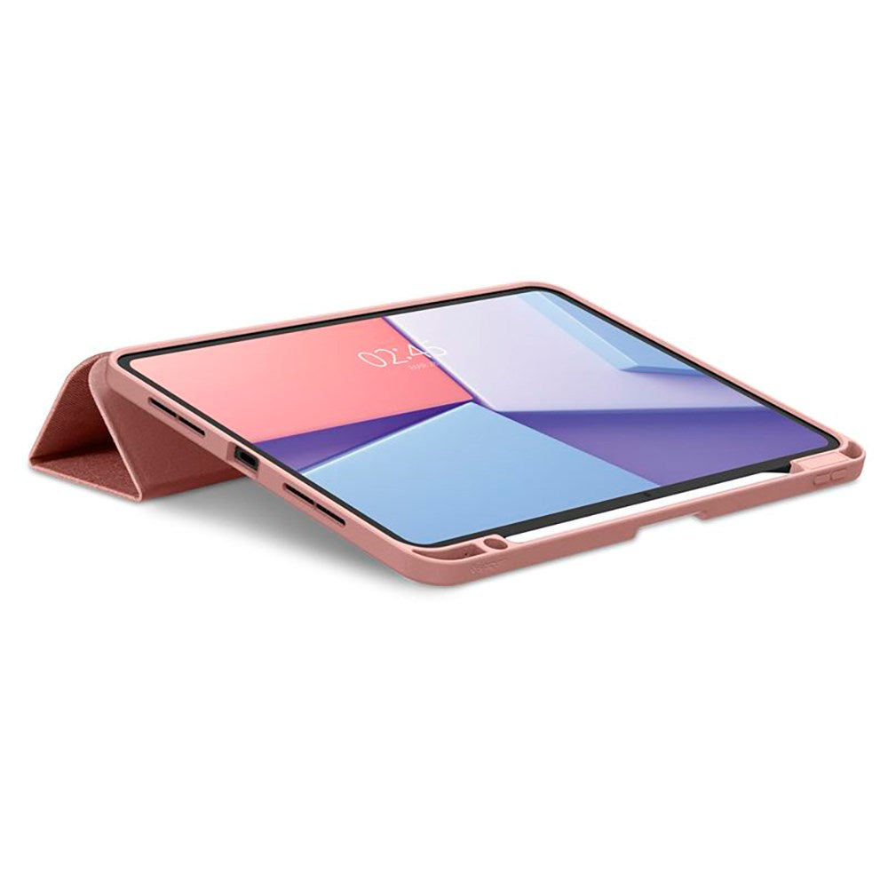 iPad Pro 11" (2025 / 2024) Spigen Urban Fit Stof Flip Cover m. Pen Holder - Rose Gold