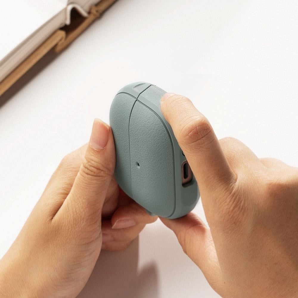 Ringke Samsung Galaxy Buds 3 / 3 Pro Onyx Magnetic Fleksibelt Plastik Cover m. Karabinhage - MagSafe Kompatibelt - Grøn