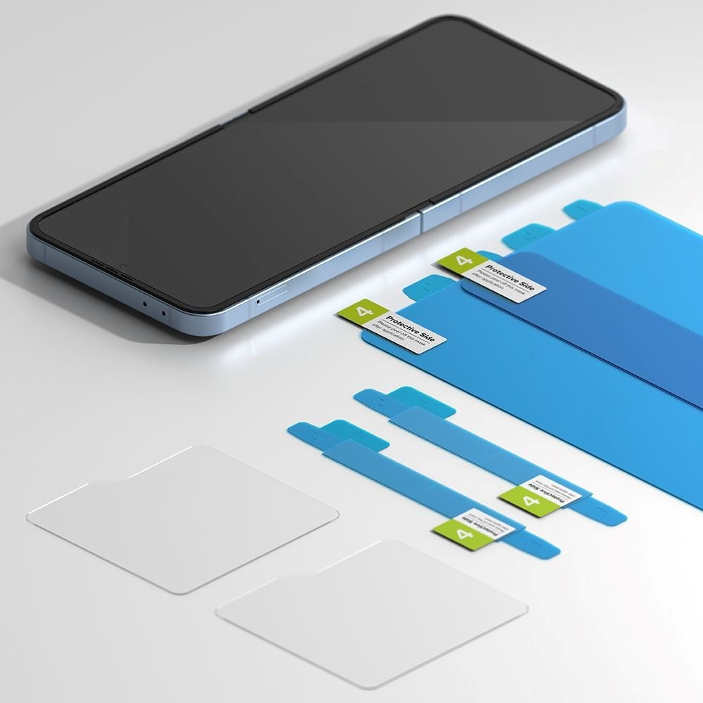 Samsung Galaxy Z Flip7 FE / Flip6 Ringke Hærdet Beskyttelsesglas 3-in-1 Pakke - 2 Pak - Gennemsigtig