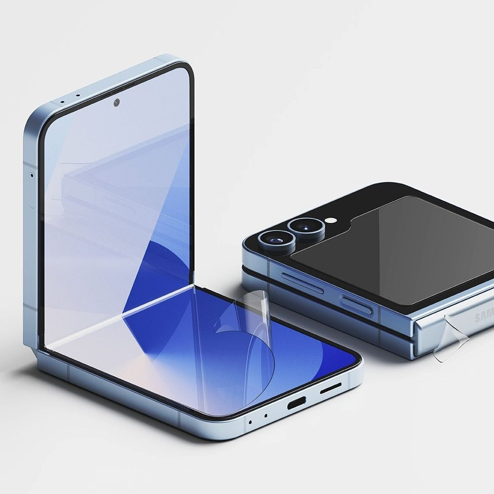 Samsung Galaxy Z Flip7 FE / Flip6 Ringke Hærdet Beskyttelsesglas 3-in-1 Pakke - 2 Pak - Gennemsigtig