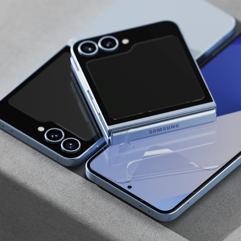 Samsung Galaxy Z Flip7 FE / Flip6 Ringke Hærdet Beskyttelsesglas 3-in-1 Pakke - 2 Pak - Gennemsigtig