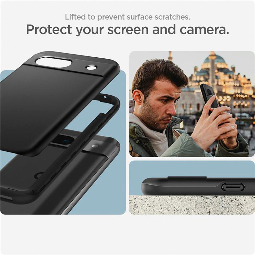 Google Pixel 8a Spigen Thin Fit Bagside Cover - Sort