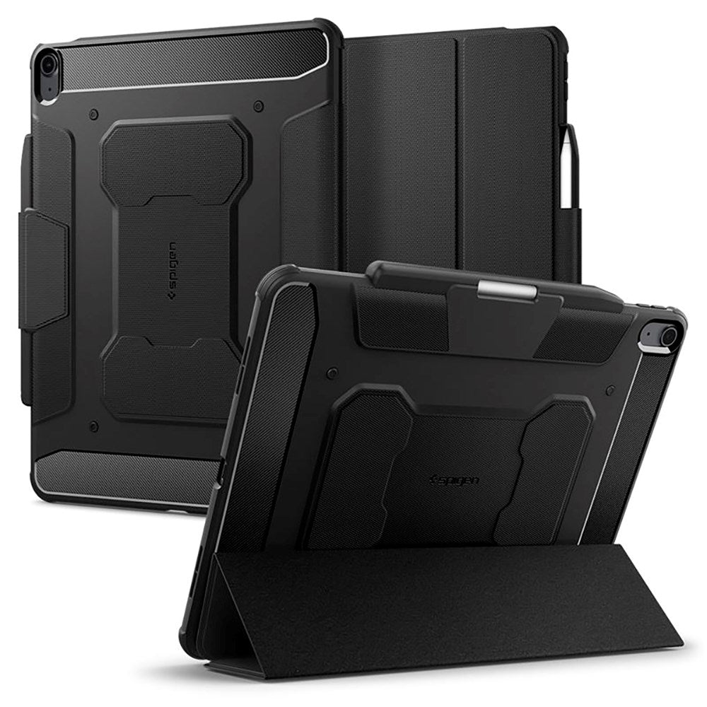 iPad Air 13" (2025 / 2024) Spigen Rugged Armor Pro Flip Cover m. Apple Pencil Holder - Sort