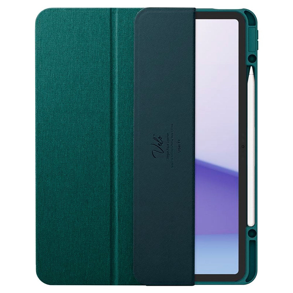 iPad Air 13" (2025 / 2024) Spigen Urban Fit Stof Flip Cover m. Pen Holder - Grøn
