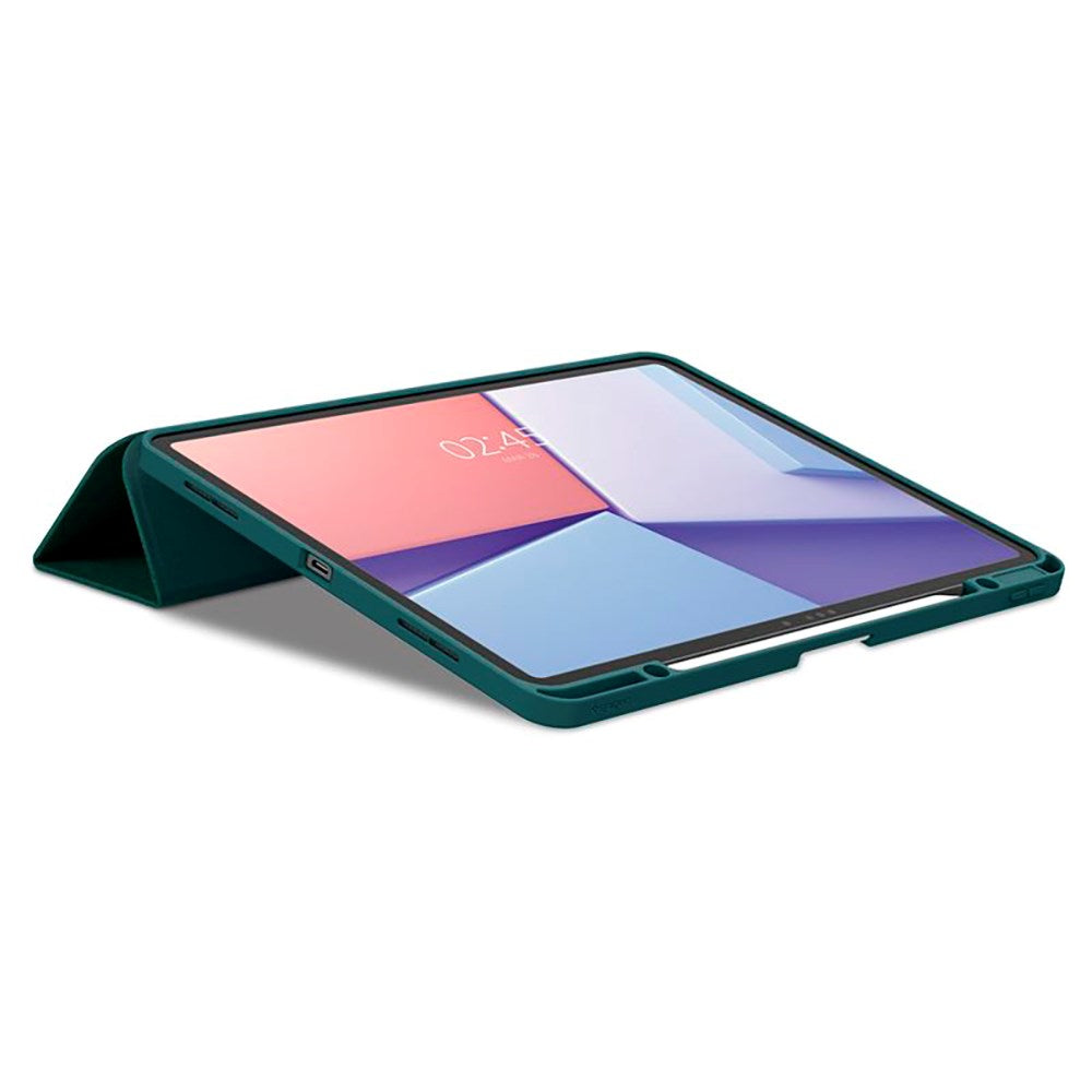 iPad Air 13" (2025 / 2024) Spigen Urban Fit Stof Flip Cover m. Pen Holder - Grøn