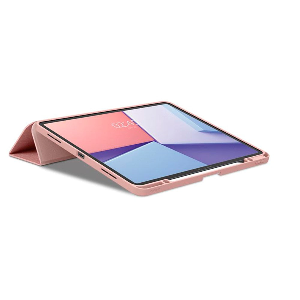 iPad Air 13" (2025 / 2024) Spigen Urban Fit Stof Flip Cover m. Pen Holder - Rose Gold