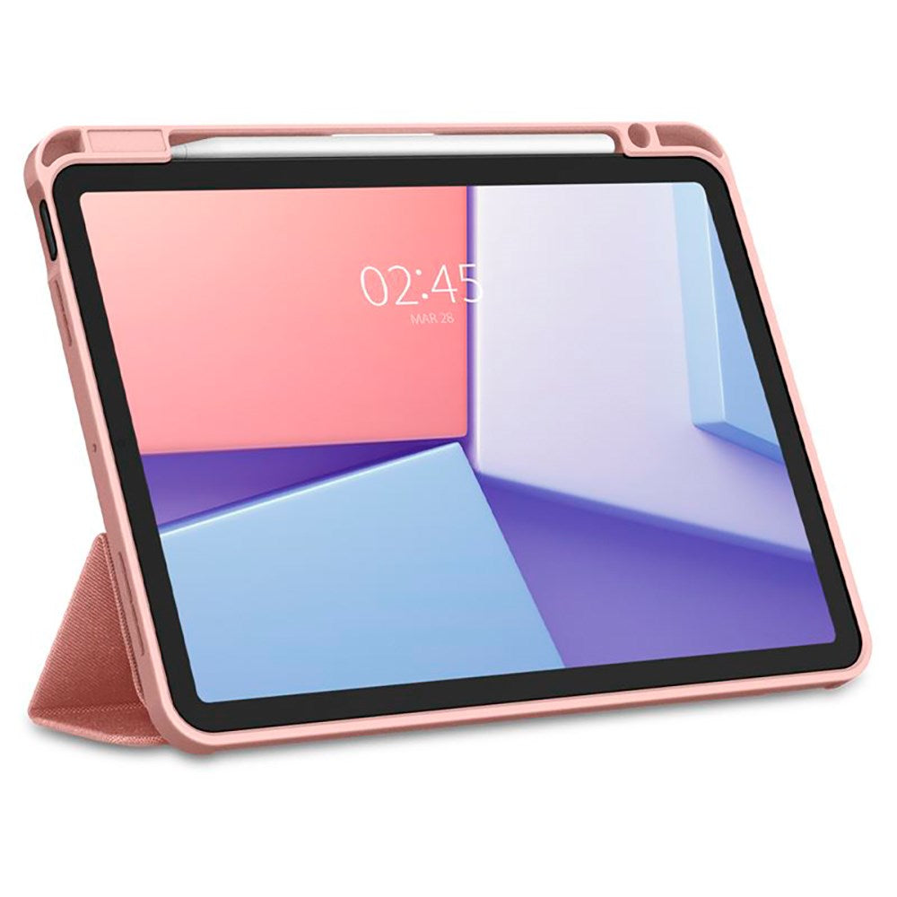 iPad Air 11" (2025 / 2024) Spigen Urban Fit Stof Flip Cover m. Pen Holder - Rose Gold