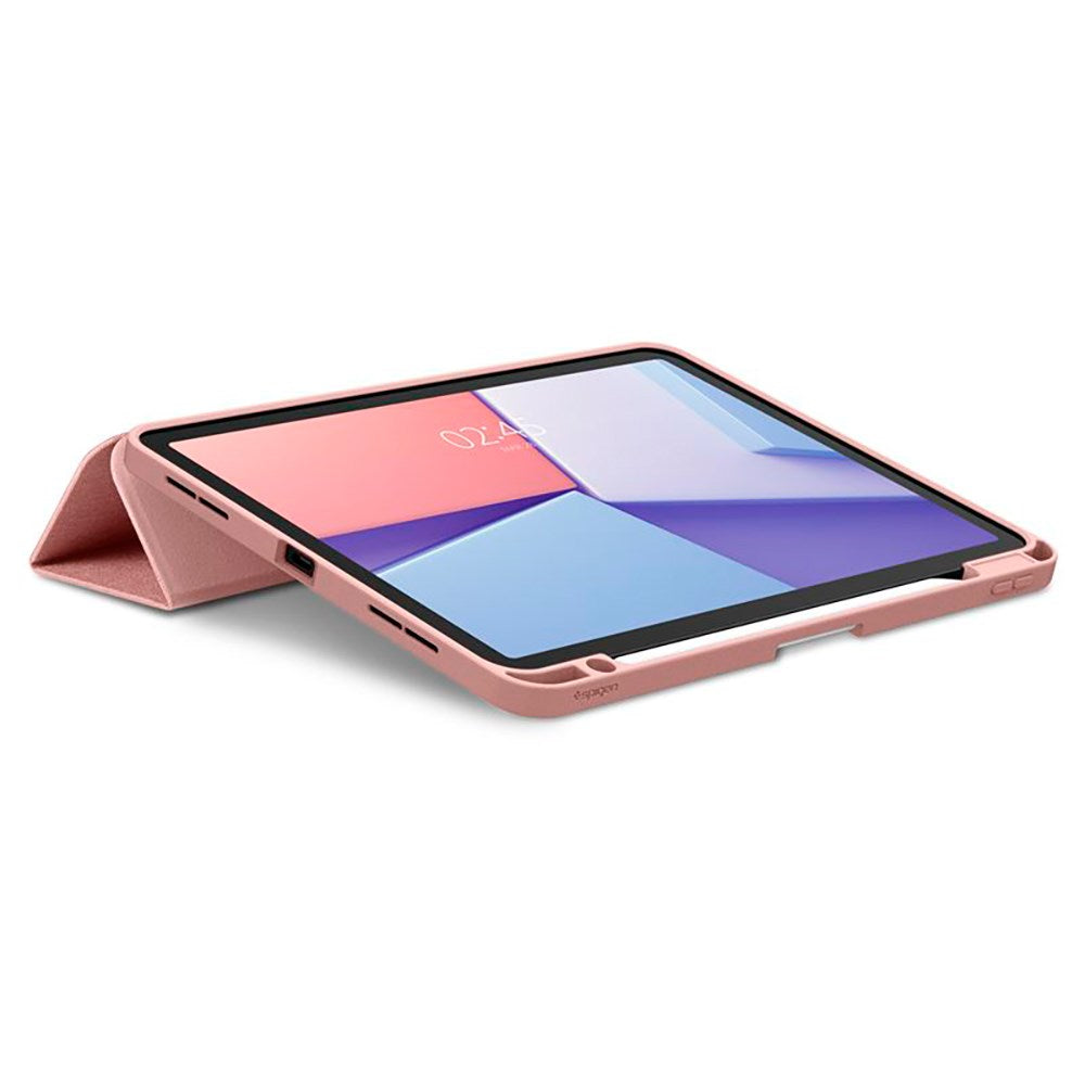 iPad Air 11" (2025 / 2024) Spigen Urban Fit Stof Flip Cover m. Pen Holder - Rose Gold