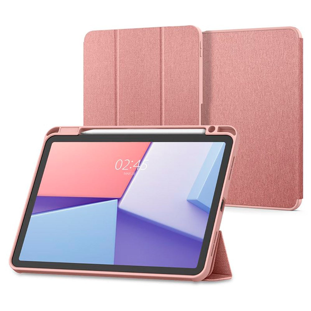 iPad Air 11" (2025 / 2024) Spigen Urban Fit Stof Flip Cover m. Pen Holder - Rose Gold