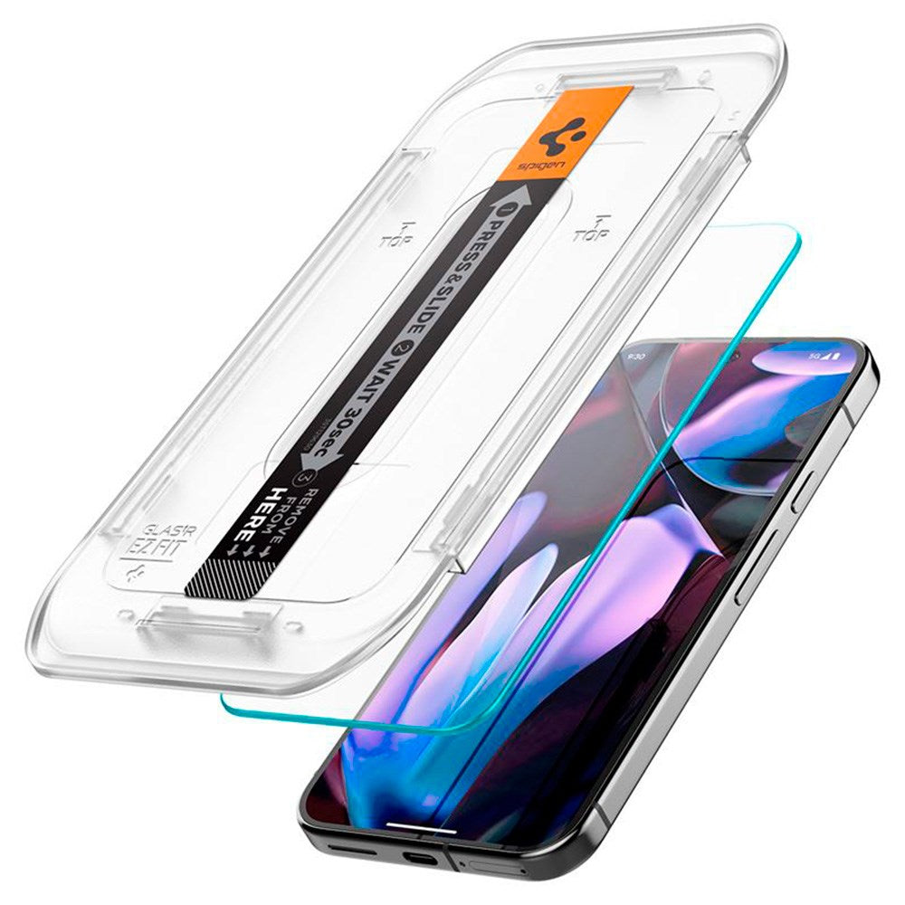 Google Pixel 10 / 10 Pro / 9 / 9 Pro Spigen EZ Fit Glas.tR Skærmbeskyttelse 2. Stk - Case Friendly - Gennemsigtig