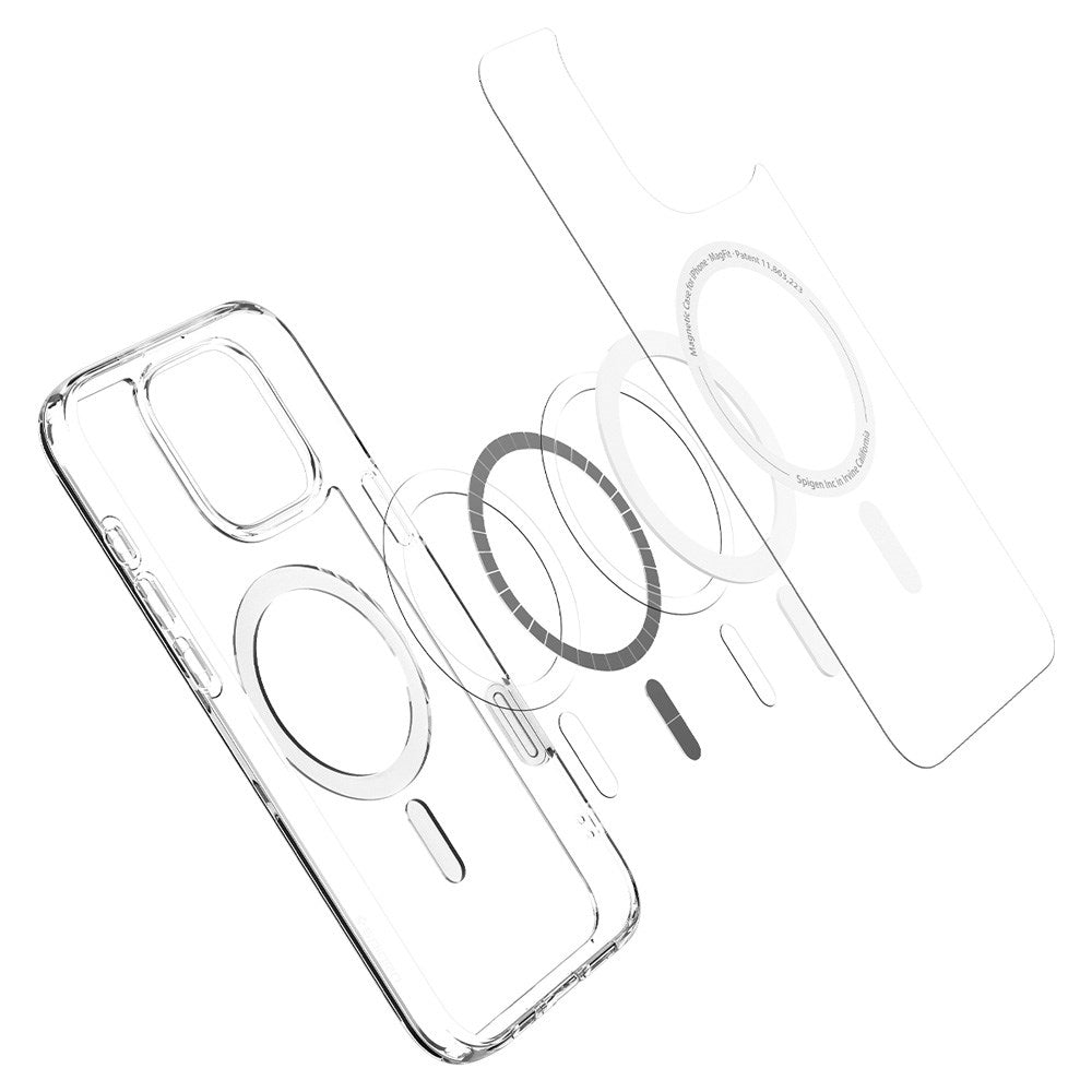 iPhone 16 Pro Max Spigen Ultra Hybrid T Bagside Cover - MagSafe Kompatibel - Gennemsigtig / Grå
