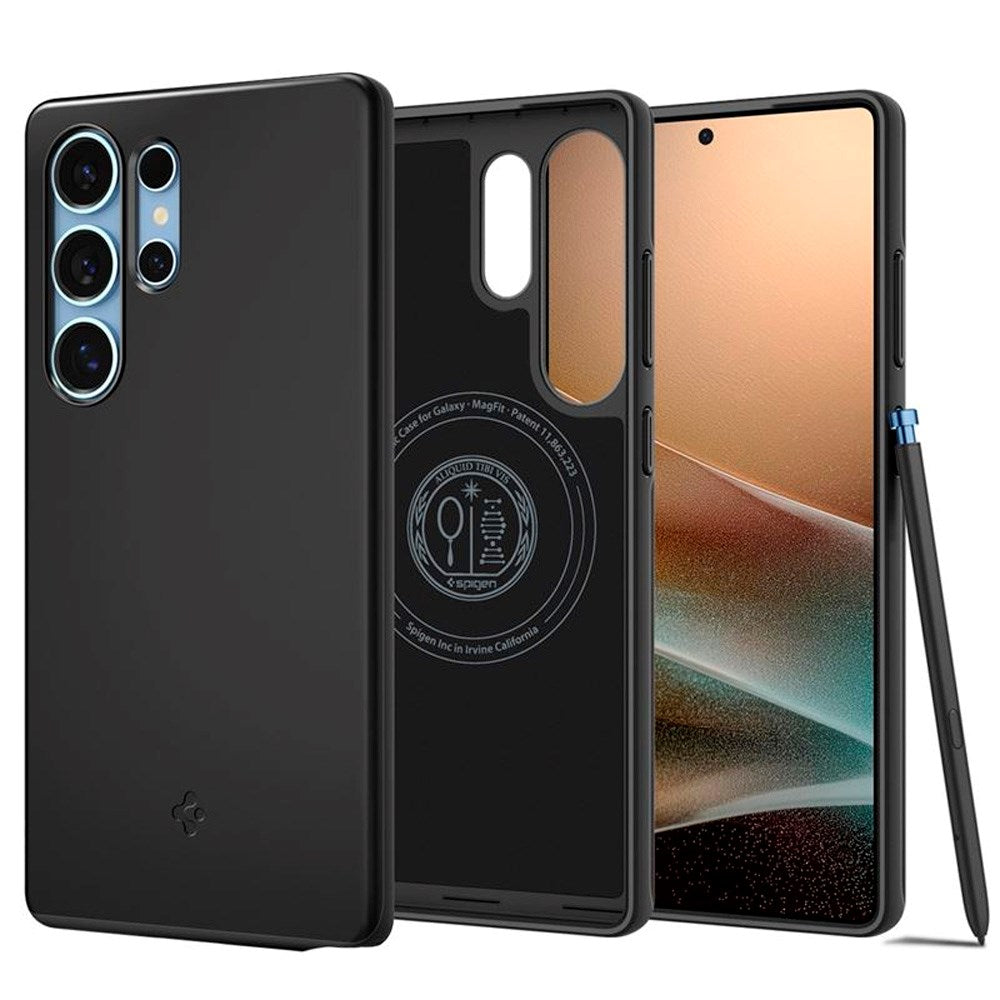 Samsung Galaxy S25 Ultra Spigen Thin Fit Case - MagSafe Kompatibel - Sort