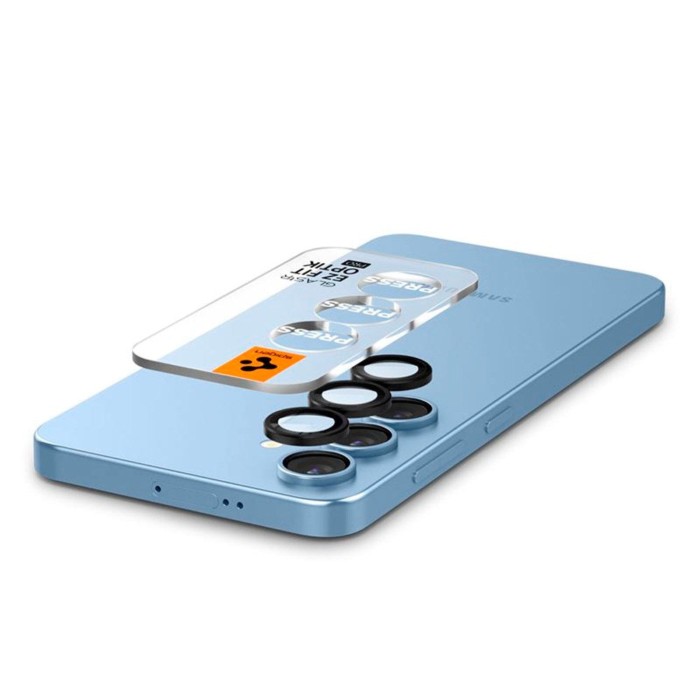 Spigen EZ Fit Optik Pro - Samsung Galaxy S25+ (Plus) - Kameralinsebeskyttelsesglas - 2 stk - Sort