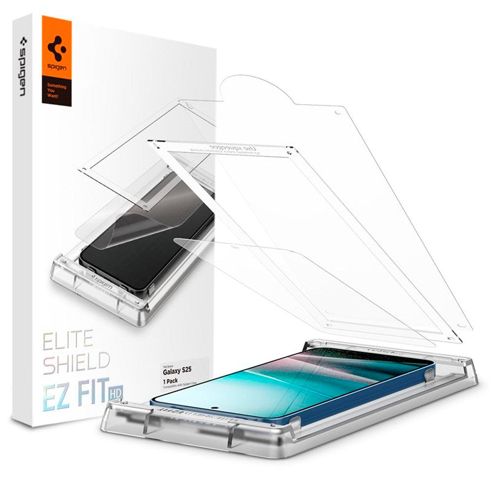 Spigen EliteShield EZ Fit - Samsung Galaxy S25 - Skærmbeskyttelsesfilm - Gennemsigtig