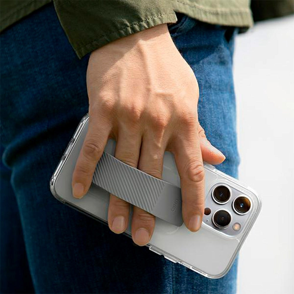 iPhone 14 Plus UNIQ Heldro Mount Fleksibelt Bagside Cover - Gennemsigtig