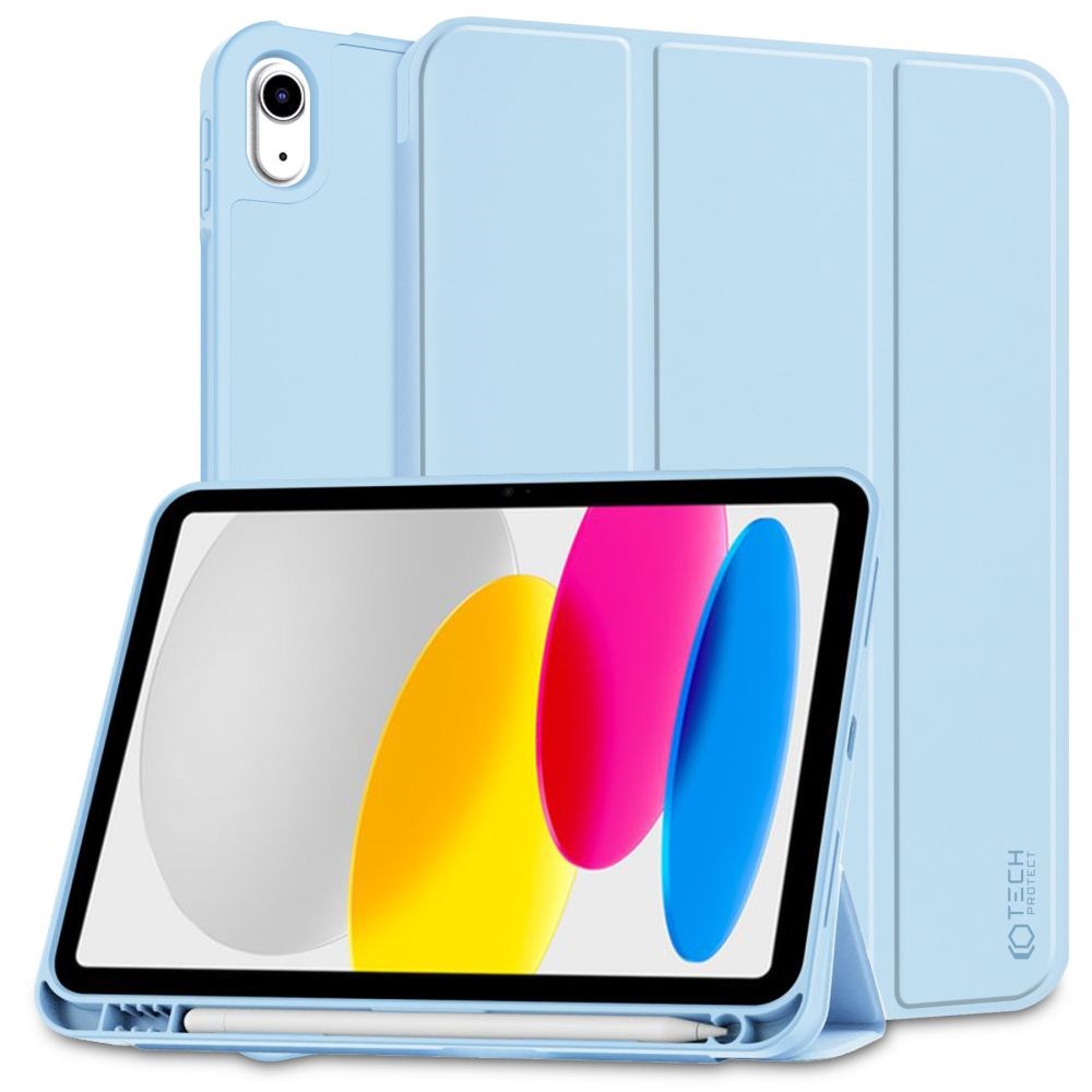 Tech-Protect iPad 11" (2025) / iPad 10.9" (2024/2022) SC Cover m. Apple Pencil Holder - Lyseblå