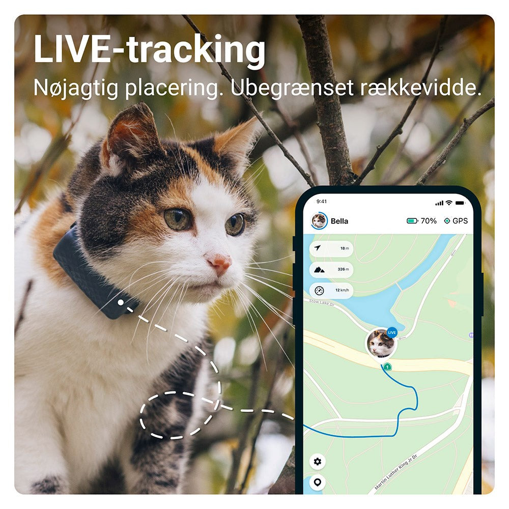 Tractive GPS Cat Mini - GPS & Bluetooth Tracker til Kat - Mørkeblå