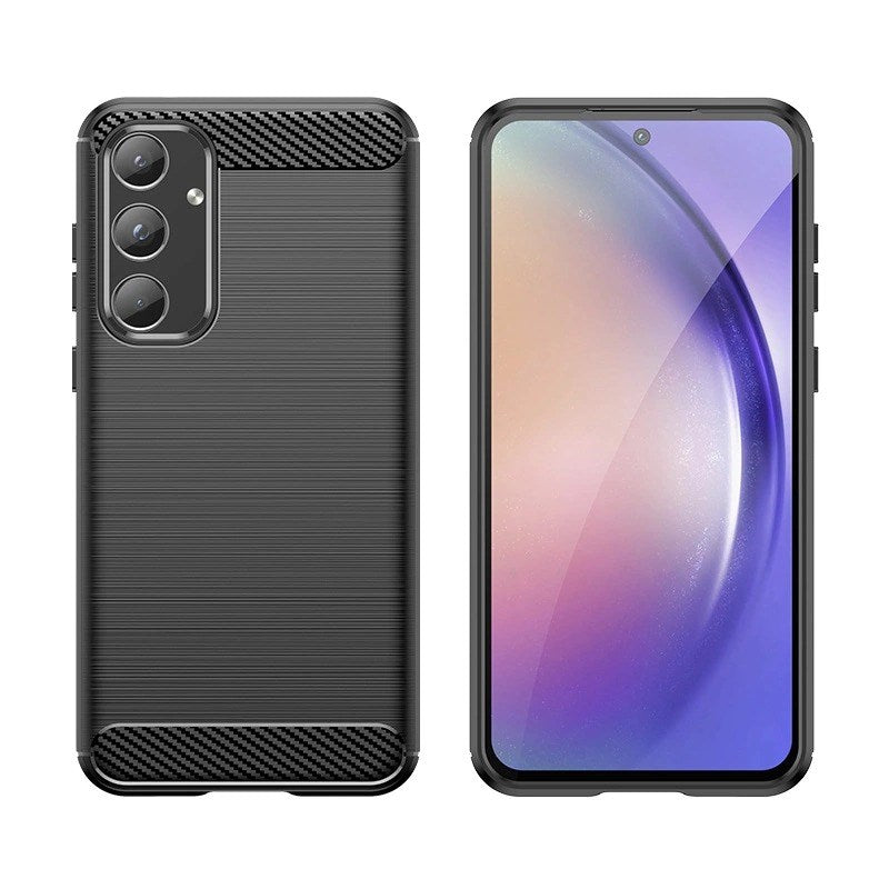 Samsung Galaxy A55 (5G) Carbon Fiber Plastik Bagside Cover - Sort