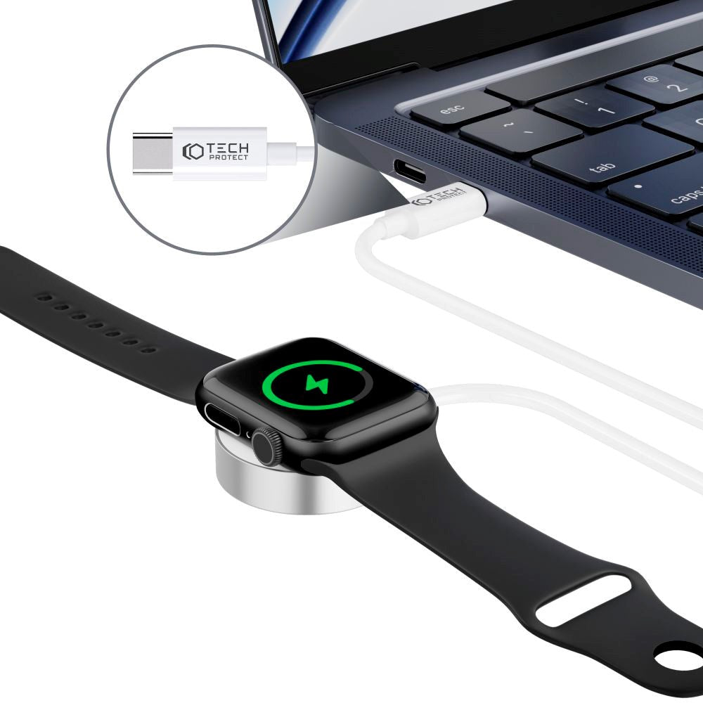 Tech-Protect Opladekabel til Apple Watch (2.5W) - 1.2m - Hvid