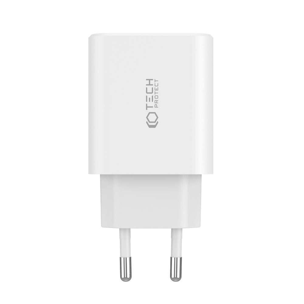 Tech-Protect 30W Vægoplader m. 2 x USB-C & 1 x USB-A - Hvid