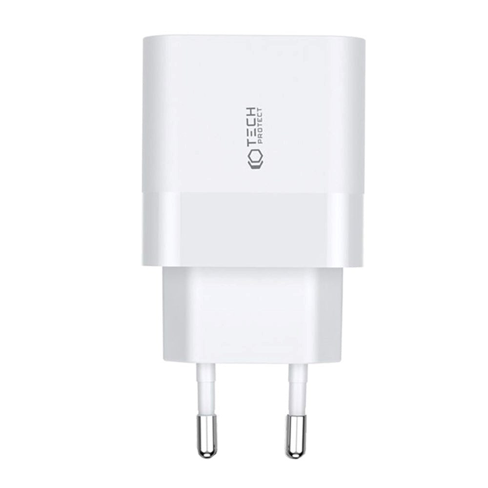 Tech-Protect 30W Vægoplader m. 1 x USB-C & 1 x USB-A - Hvid