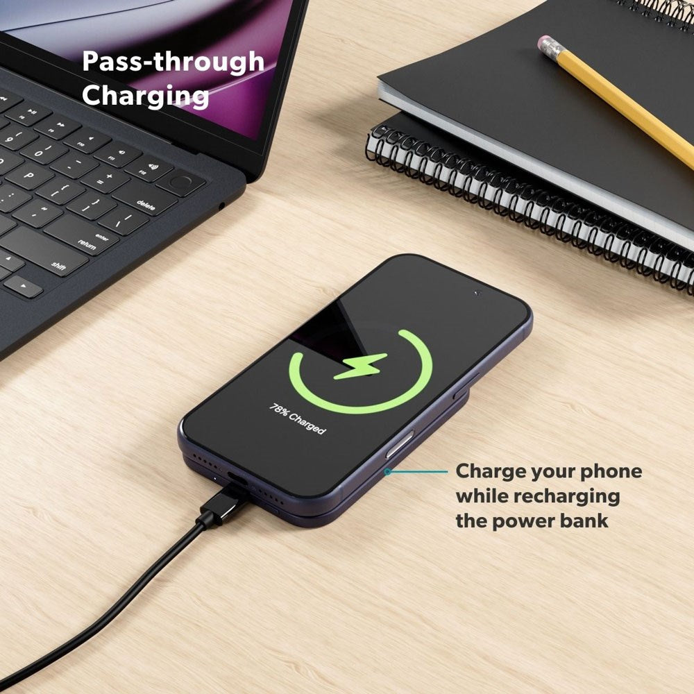 Epico UltraPack Slim Trådløs Powerbank - 3.000mAh - 10W - MagSafe / Qi2 Kompatibel - Mørkeblå