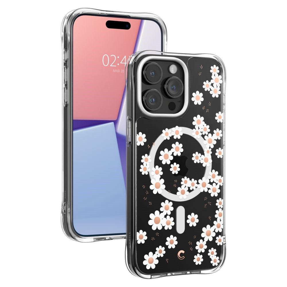 iPhone 15 Pro Max Cyrill Cecile Plastik Bagside Cover m. Strop - MagSafe Kompatibel - White Daisy